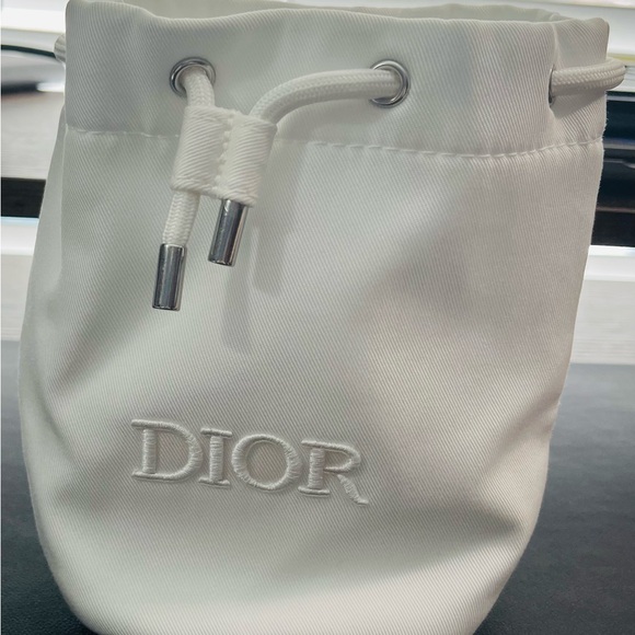 Dior White Drawstring Bag With Box and 2 Pink Dior Ribbons. - Picture 7 of 7